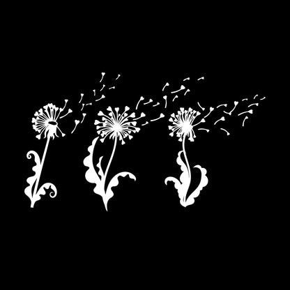 Abstract Dandelion Flower Girl Floral Wall Vinyl Sticker Decor Can Modify And Add Information
