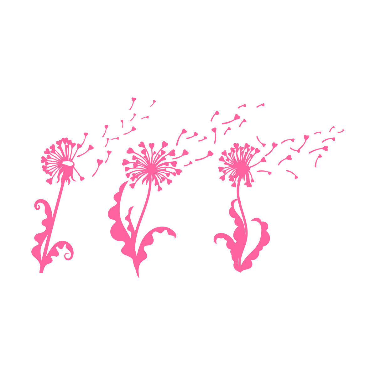 Abstract Dandelion Flower Girl Floral Wall Vinyl Sticker Decor Can Modify And Add Information