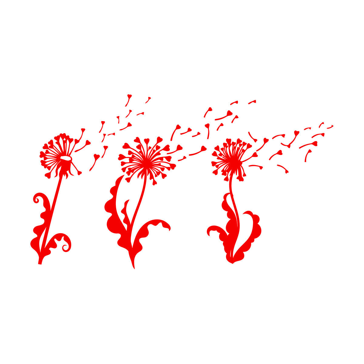 Abstract Dandelion Flower Girl Floral Wall Vinyl Sticker Decor Can Modify And Add Information