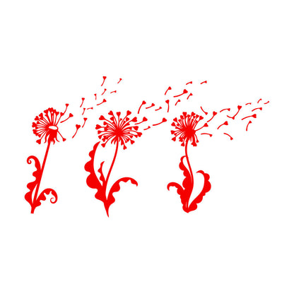 Abstract Dandelion Flower Girl Floral Wall Vinyl Sticker Decor Can Modify And Add Information