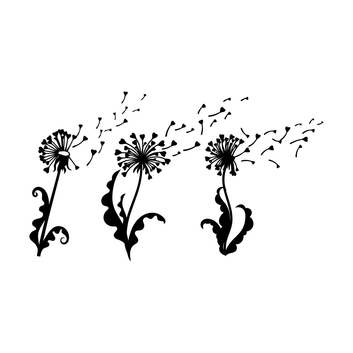 Abstract Dandelion Flower Girl Floral Wall Vinyl Sticker Decor Can Modify And Add Information