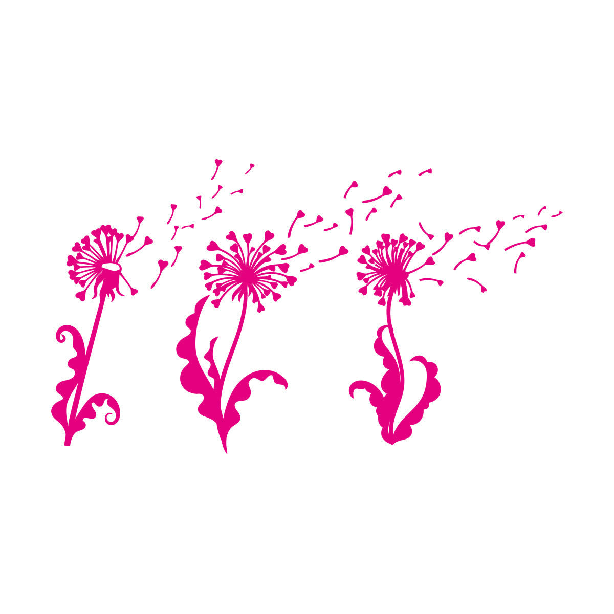 Abstract Dandelion Flower Girl Floral Wall Vinyl Sticker Decor Can Modify And Add Information