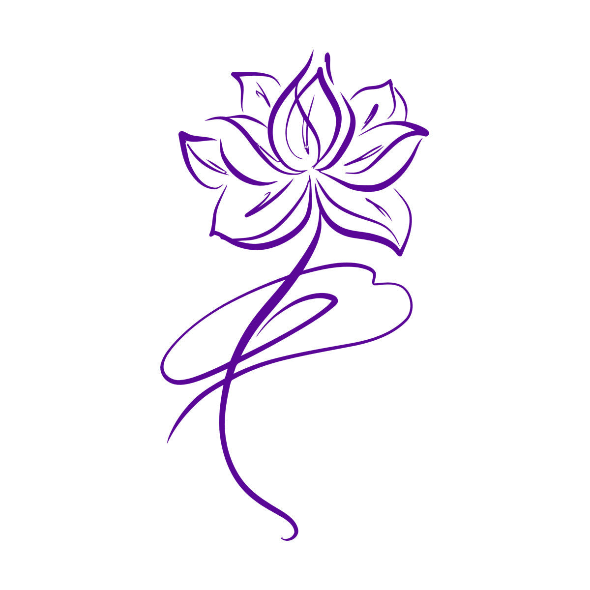 Vinyl Art Sticker Abstract Lotus Flower Buddhism Window Decals