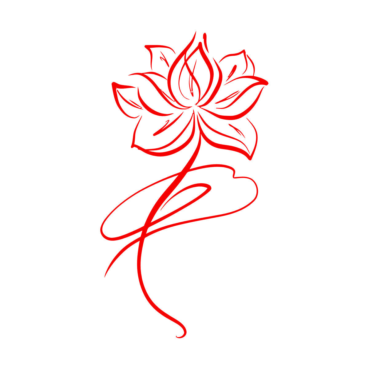 Vinyl Art Sticker Abstract Lotus Flower Buddhism Window Decals