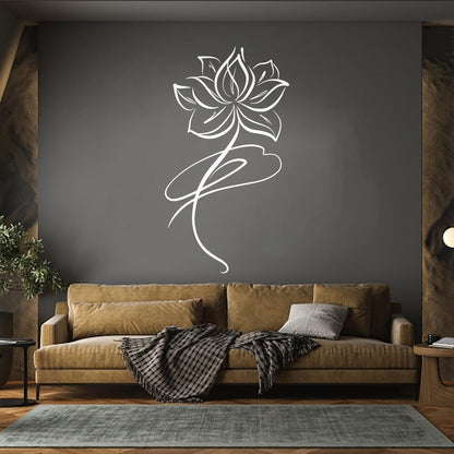Vinyl Art Sticker Abstract Lotus Flower Buddhism Window Decals