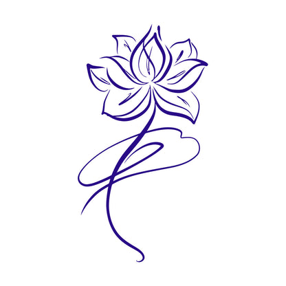 Vinyl Art Sticker Abstract Lotus Flower Buddhism Window Decals