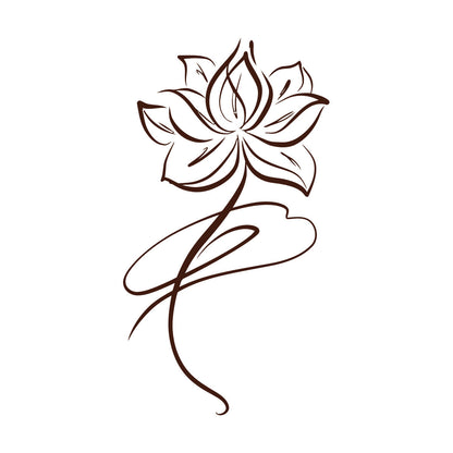 Vinyl Art Sticker Abstract Lotus Flower Buddhism Window Decals