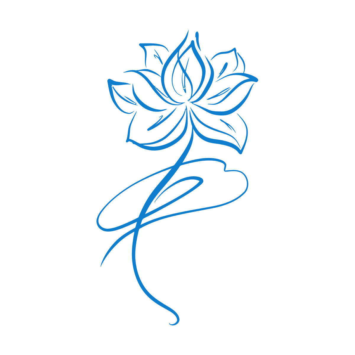 Vinyl Art Sticker Abstract Lotus Flower Buddhism Window Decals