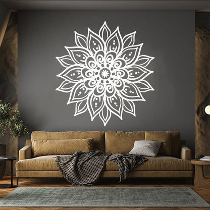 Abstract Lotus Flower Yoga Meditation Lettering Decals Store Decoration
