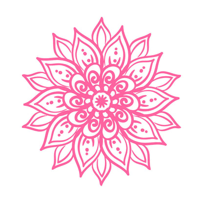 Abstract Lotus Flower Yoga Meditation Lettering Decals Store Decoration
