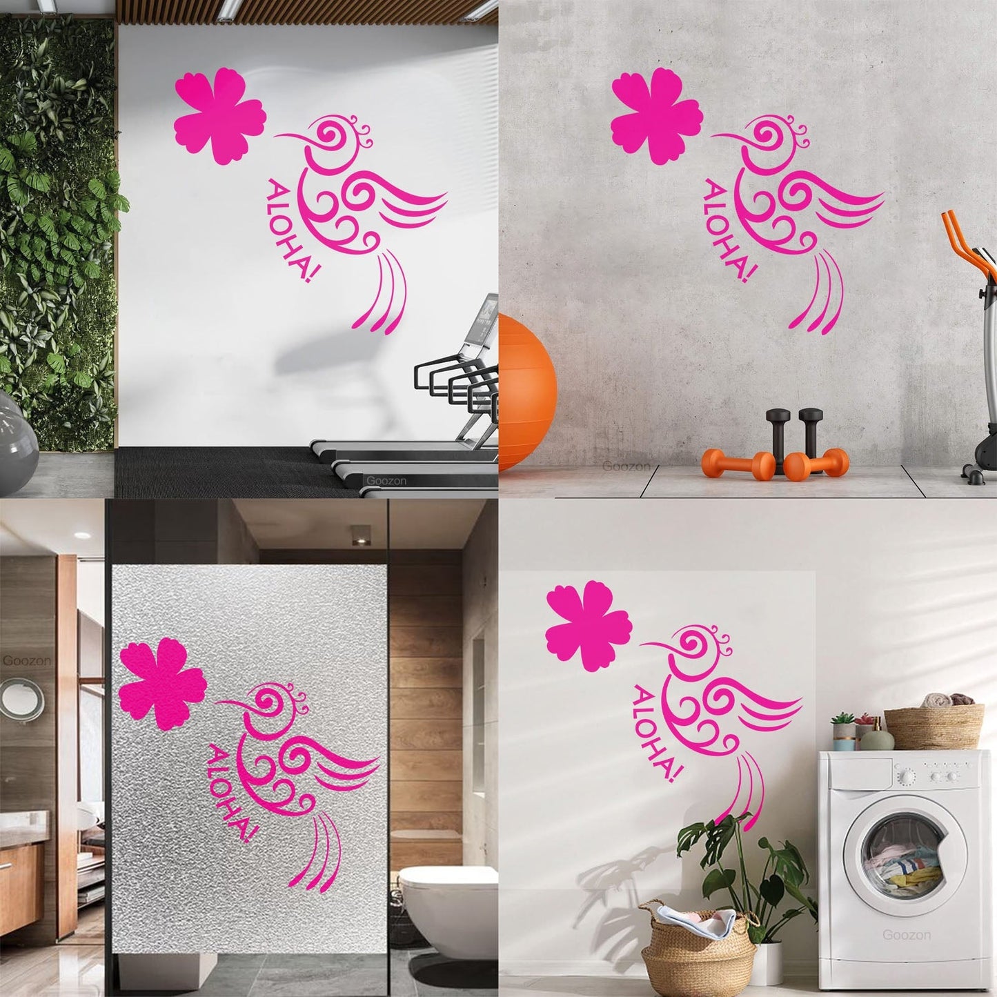 Aloha Bird Flower Hawaii Hawaiian Room Vinyl Wall Stickers Do Not Damage The Wall Surface