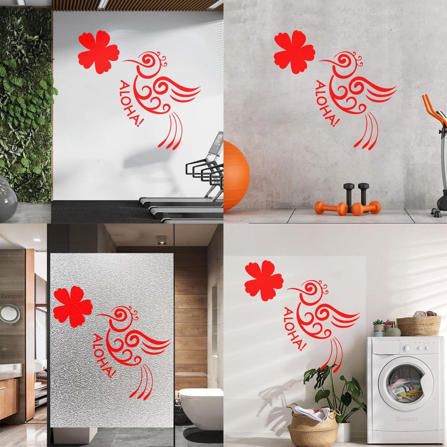 Aloha Bird Flower Hawaii Hawaiian Room Vinyl Wall Stickers Do Not Damage The Wall Surface