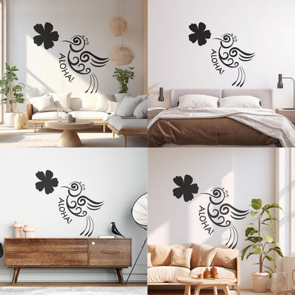Aloha Bird Flower Hawaii Hawaiian Room Vinyl Wall Stickers Do Not Damage The Wall Surface