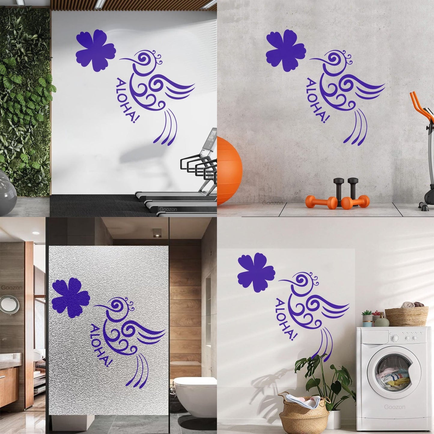 Aloha Bird Flower Hawaii Hawaiian Room Vinyl Wall Stickers Do Not Damage The Wall Surface