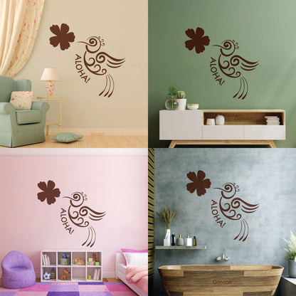 Aloha Bird Flower Hawaii Hawaiian Room Vinyl Wall Stickers Do Not Damage The Wall Surface
