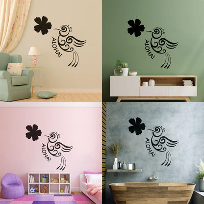 Aloha Bird Flower Hawaii Hawaiian Room Vinyl Wall Stickers Do Not Damage The Wall Surface