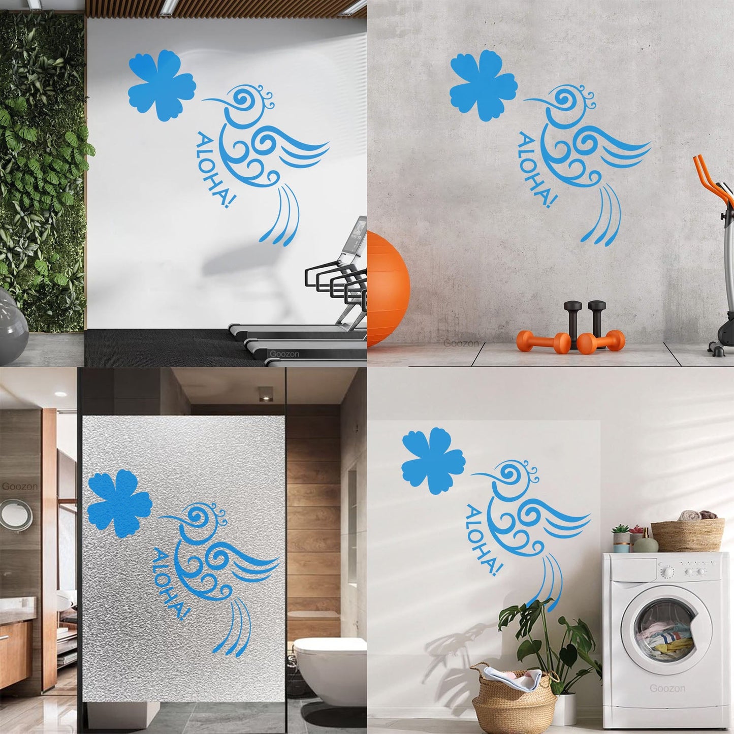Aloha Bird Flower Hawaii Hawaiian Room Vinyl Wall Stickers Do Not Damage The Wall Surface