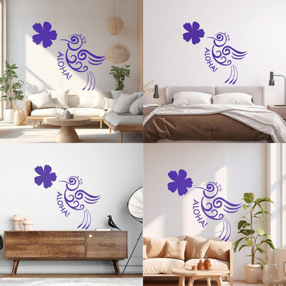 Aloha Bird Flower Hawaii Hawaiian Room Vinyl Wall Stickers Do Not Damage The Wall Surface