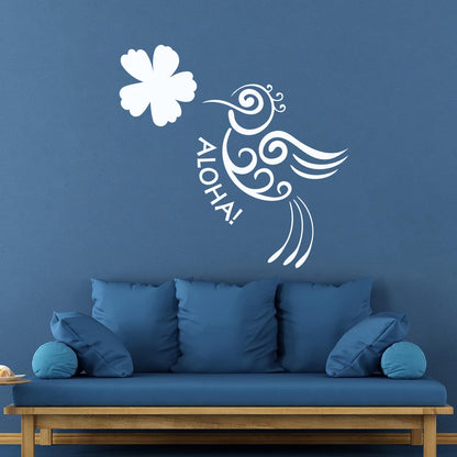 Aloha Bird Flower Hawaii Hawaiian Room Vinyl Wall Stickers Do Not Damage The Wall Surface