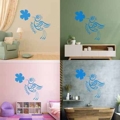 Aloha Bird Flower Hawaii Hawaiian Room Vinyl Wall Stickers Do Not Damage The Wall Surface