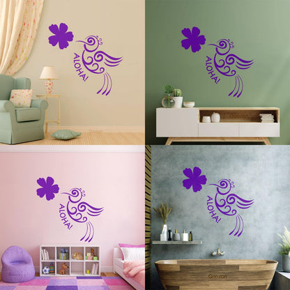 Aloha Bird Flower Hawaii Hawaiian Room Vinyl Wall Stickers Do Not Damage The Wall Surface