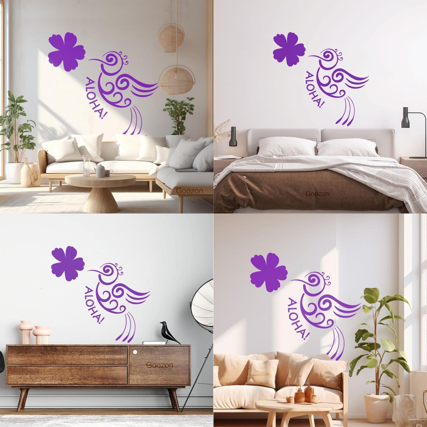 Aloha Bird Flower Hawaii Hawaiian Room Vinyl Wall Stickers Do Not Damage The Wall Surface