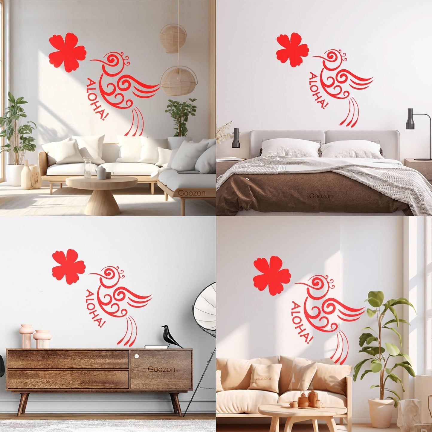Aloha Bird Flower Hawaii Hawaiian Room Vinyl Wall Stickers Do Not Damage The Wall Surface
