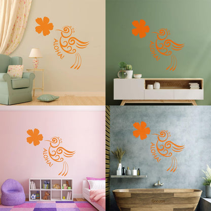 Aloha Bird Flower Hawaii Hawaiian Room Vinyl Wall Stickers Do Not Damage The Wall Surface