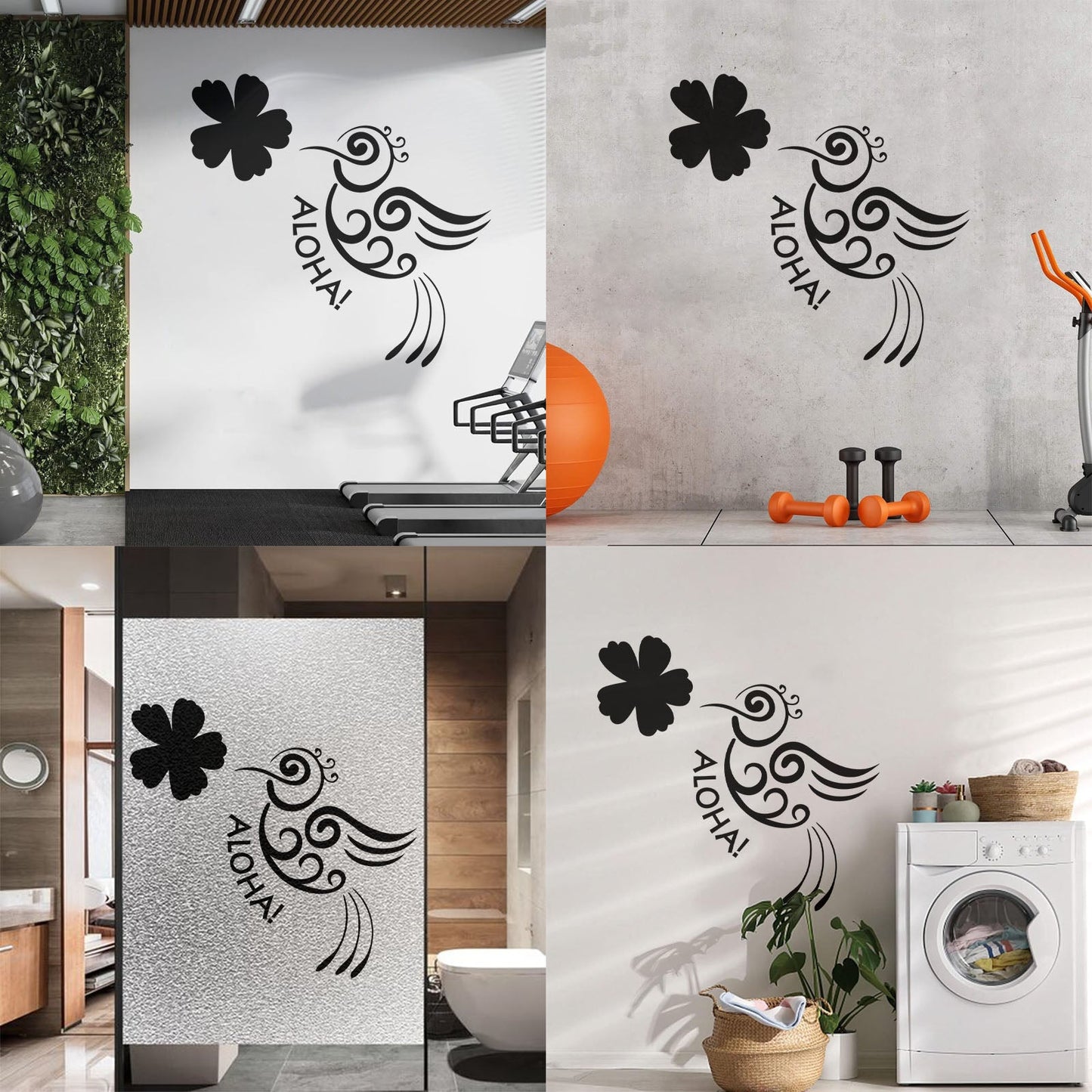 Aloha Bird Flower Hawaii Hawaiian Room Vinyl Wall Stickers Do Not Damage The Wall Surface