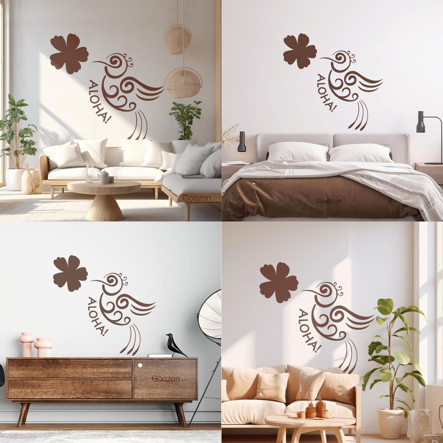 Aloha Bird Flower Hawaii Hawaiian Room Vinyl Wall Stickers Do Not Damage The Wall Surface