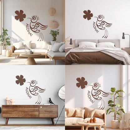 Aloha Bird Flower Hawaii Hawaiian Room Vinyl Wall Stickers Do Not Damage The Wall Surface