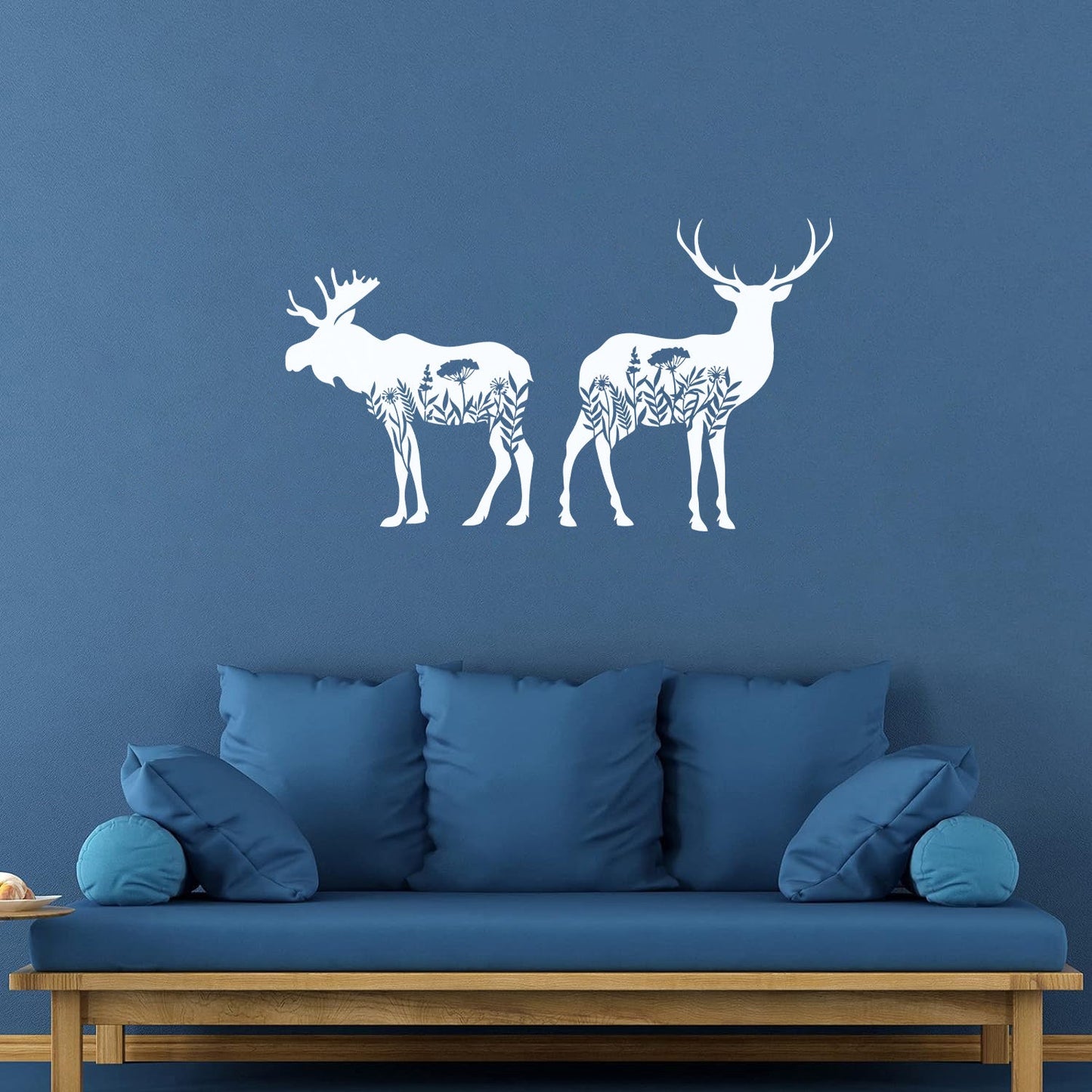 Engraving Decals Animals Deer Moose Flowers Natural Easy Installation