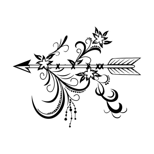 Wall Stickers Paster Paper Arrow With Flowers Ethnic Style Ation Multiple Size Options