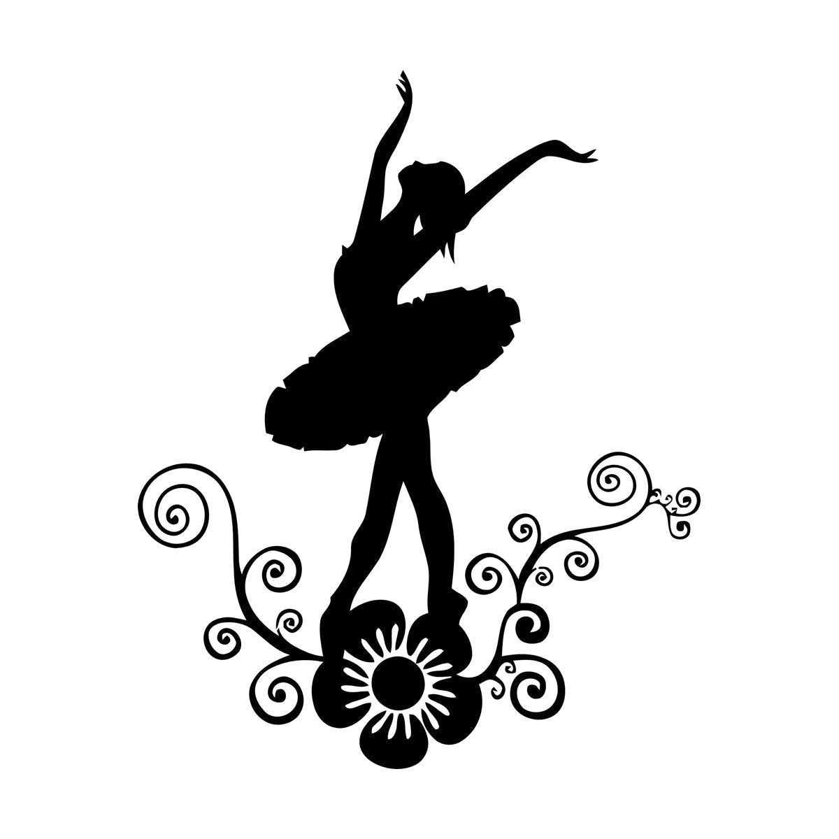 Wall Decals Paster Paper Ballerina Dance Flower Beautiful Girl Store Decoration