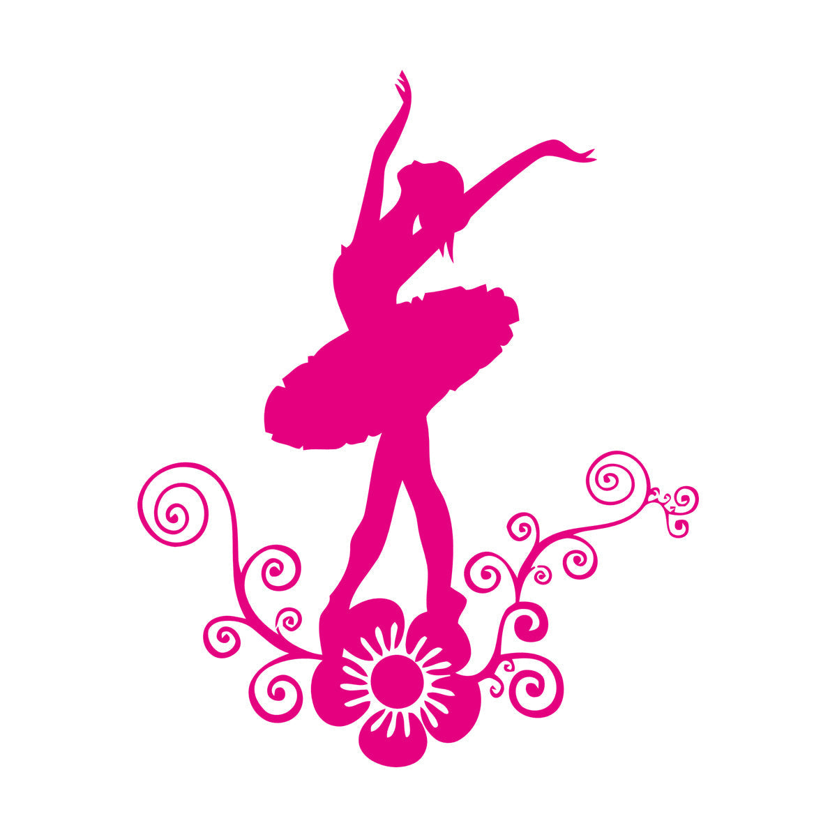 Wall Decals Paster Paper Ballerina Dance Flower Beautiful Girl Store Decoration