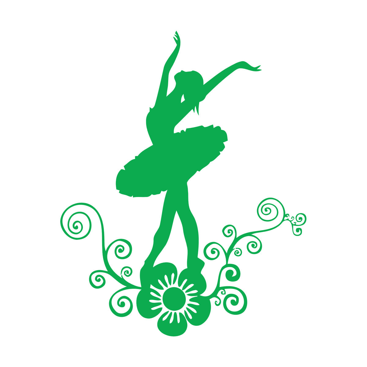 Wall Decals Paster Paper Ballerina Dance Flower Beautiful Girl Store Decoration