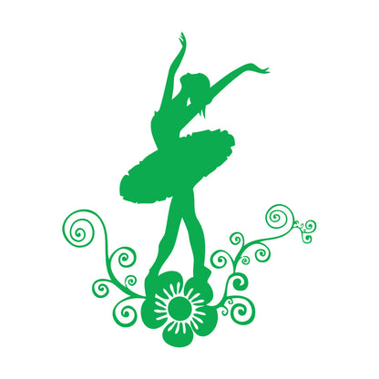 Wall Decals Paster Paper Ballerina Dance Flower Beautiful Girl Store Decoration