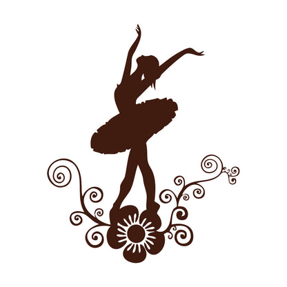 Wall Decals Paster Paper Ballerina Dance Flower Beautiful Girl Store Decoration