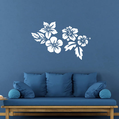 Fine Carving Stickers Beautiful Exotic Flowers Bud Tropical Beach Style Art Mural Painting