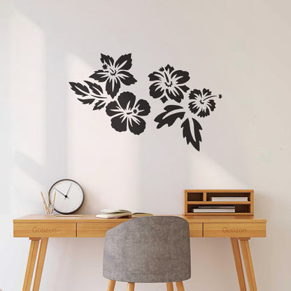 Fine Carving Stickers Beautiful Exotic Flowers Bud Tropical Beach Style Art Mural Painting