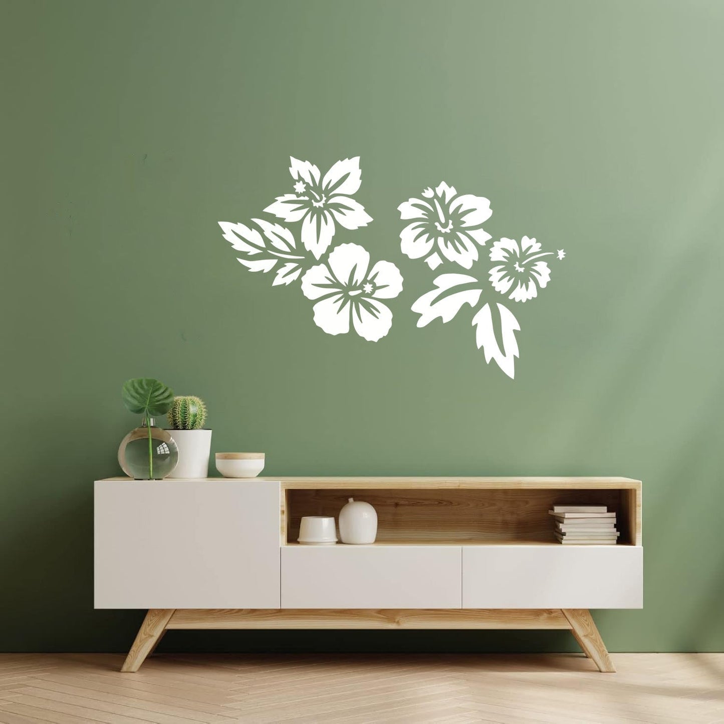 Fine Carving Stickers Beautiful Exotic Flowers Bud Tropical Beach Style Art Mural Painting