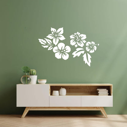 Fine Carving Stickers Beautiful Exotic Flowers Bud Tropical Beach Style Art Mural Painting