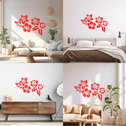 Fine Carving Stickers Beautiful Exotic Flowers Bud Tropical Beach Style Art Mural Painting