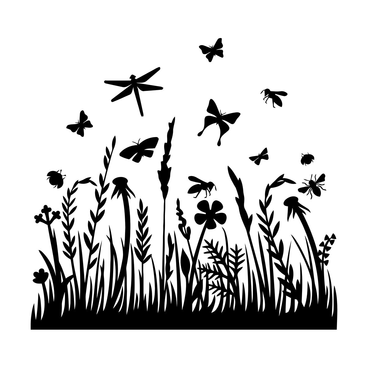 Engraving Decals Beautiful Insects Natural Flowers Butterfly Dragonfly Tattoo Culture