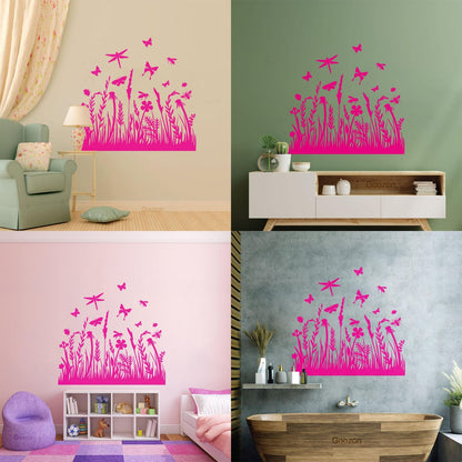 Engraving Decals Beautiful Insects Natural Flowers Butterfly Dragonfly Tattoo Culture