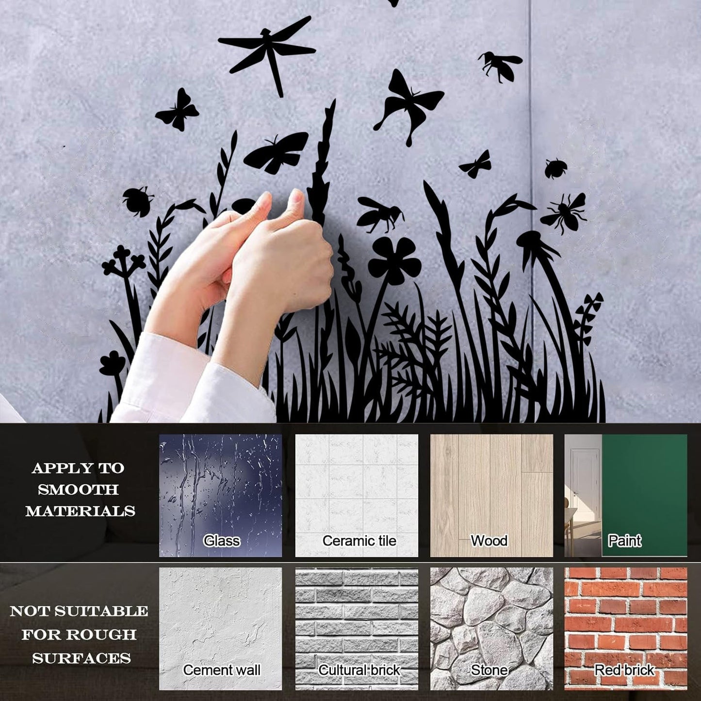 Engraving Decals Beautiful Insects Natural Flowers Butterfly Dragonfly Tattoo Culture