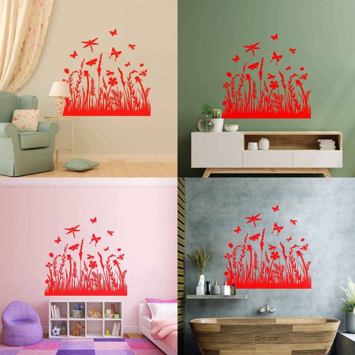 Engraving Decals Beautiful Insects Natural Flowers Butterfly Dragonfly Tattoo Culture