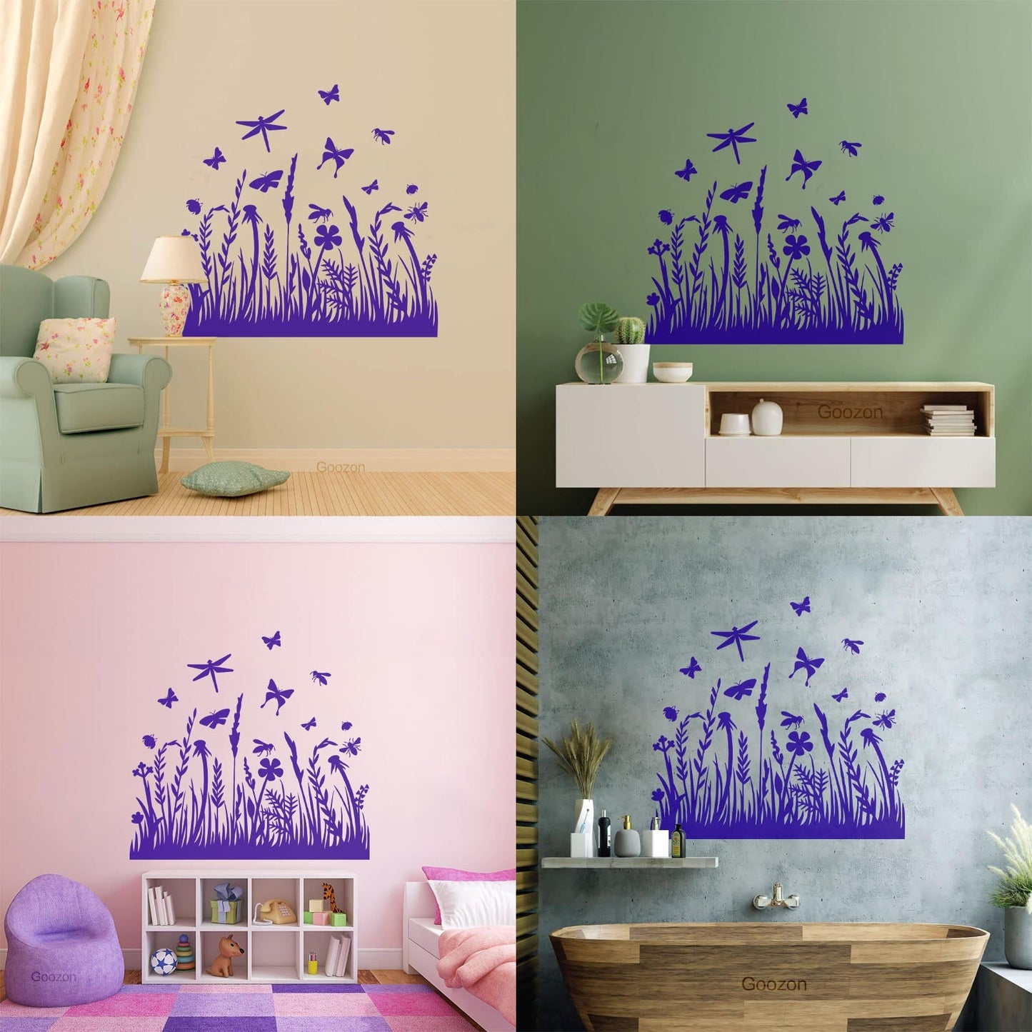 Engraving Decals Beautiful Insects Natural Flowers Butterfly Dragonfly Tattoo Culture