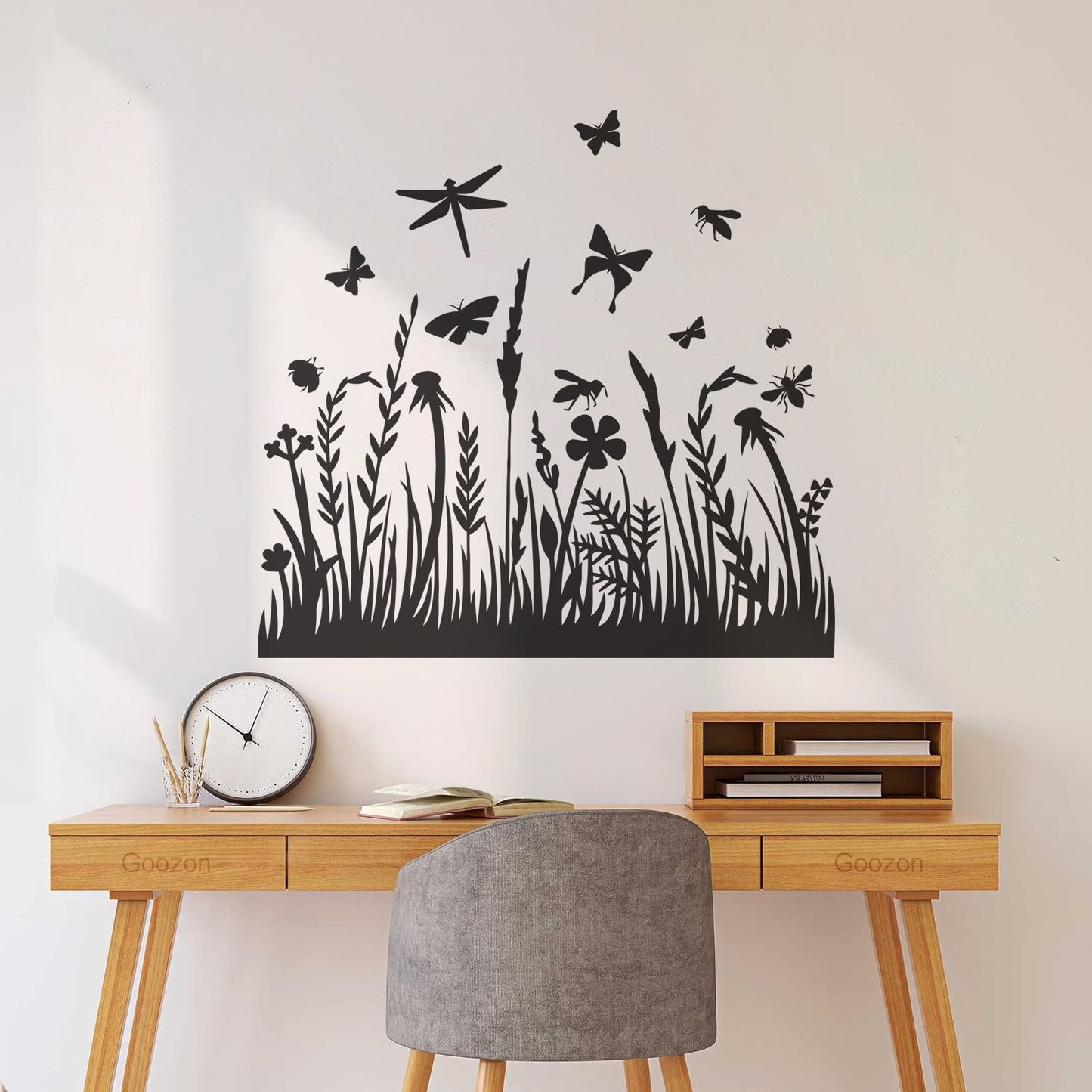 Engraving Decals Beautiful Insects Natural Flowers Butterfly Dragonfly Tattoo Culture