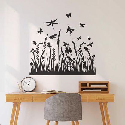 Engraving Decals Beautiful Insects Natural Flowers Butterfly Dragonfly Tattoo Culture